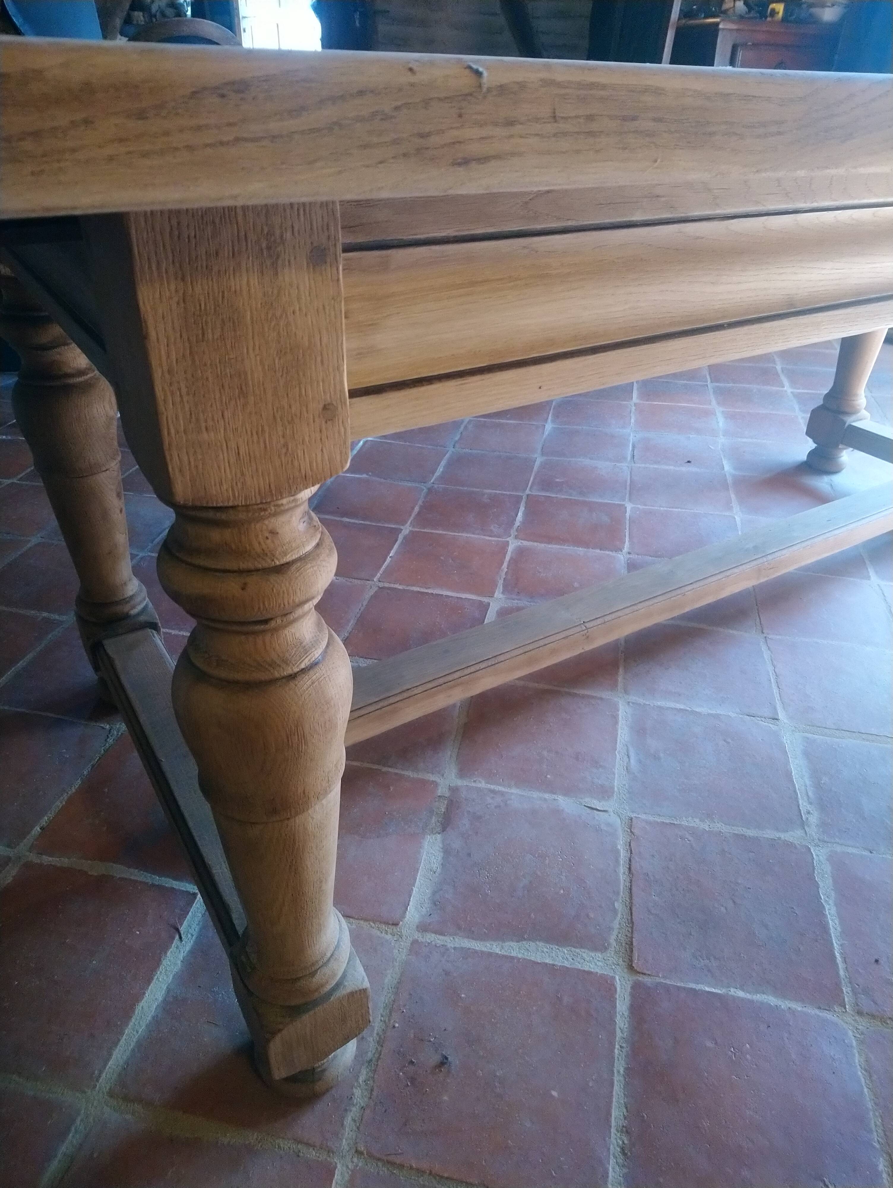 Oak farmhouse table with extensions