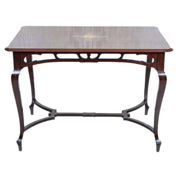 Art Nouveau Mahogany Center Table, 1950s