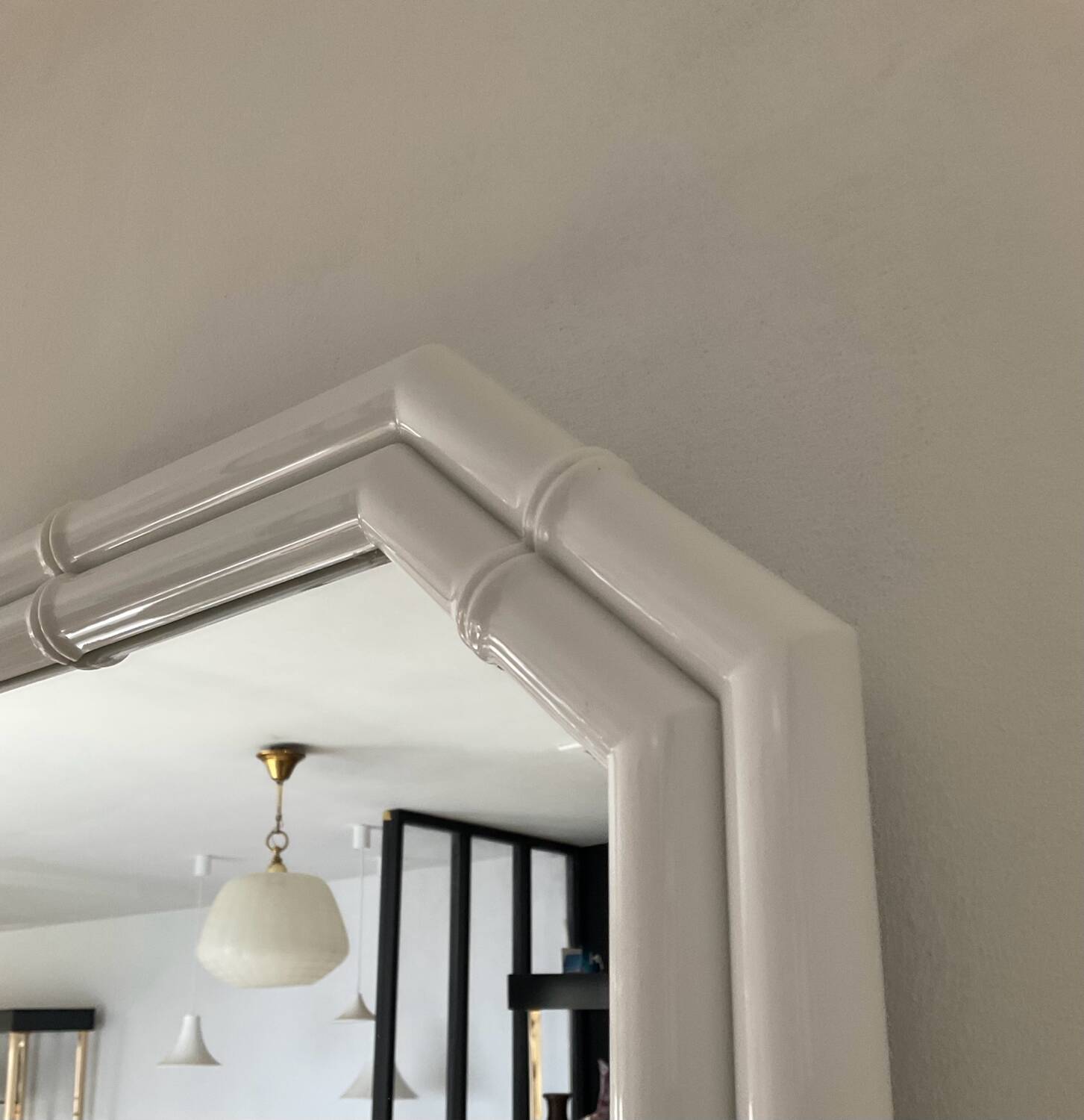 Vintage bamboo-style backelite mirror from the 70s