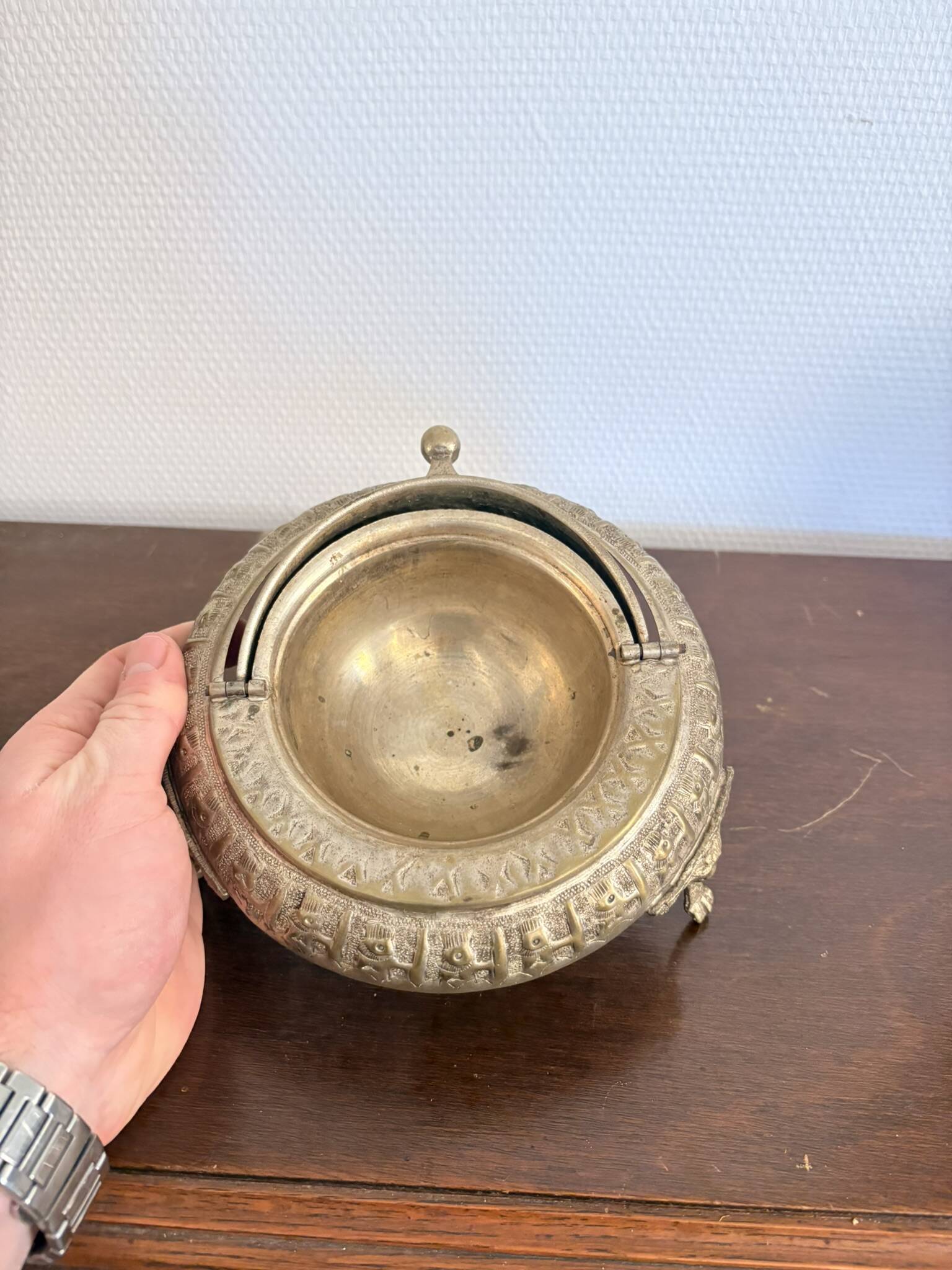 Ancien Plat Service Beurre Caviar Perse Persan Oriental