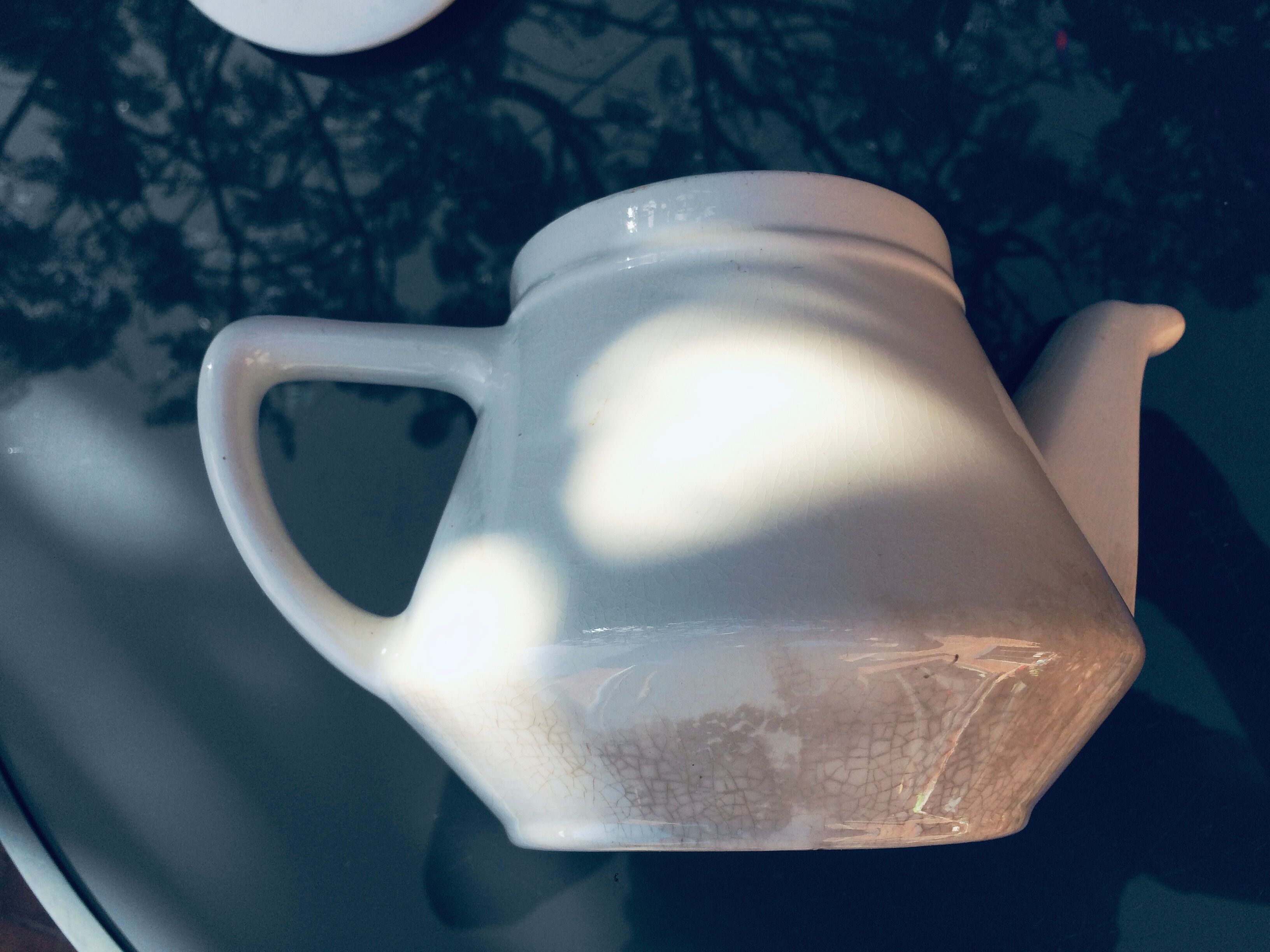 Ancienne cafetière mécanique en faïence et filtre en acier - Villeroy et Boch