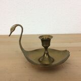 Brass swan bougeoir