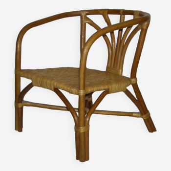 Rattan bamboo armchair child of the 50s - 60s