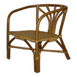 Rattan bamboo armchair child of the 50s - 60s