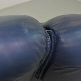 Vico Magistretti 3-Seat Flexible Cassina Blue Leather 'Veranda' Sofa, Italy