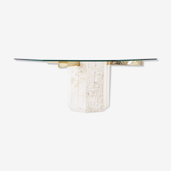 Coffee table travertine and metal Artedi