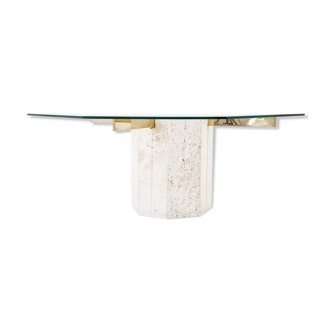 Coffee table travertine and metal Artedi