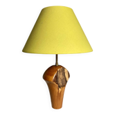 Lampe bois brutaliste vintage 1970-80 forme libre