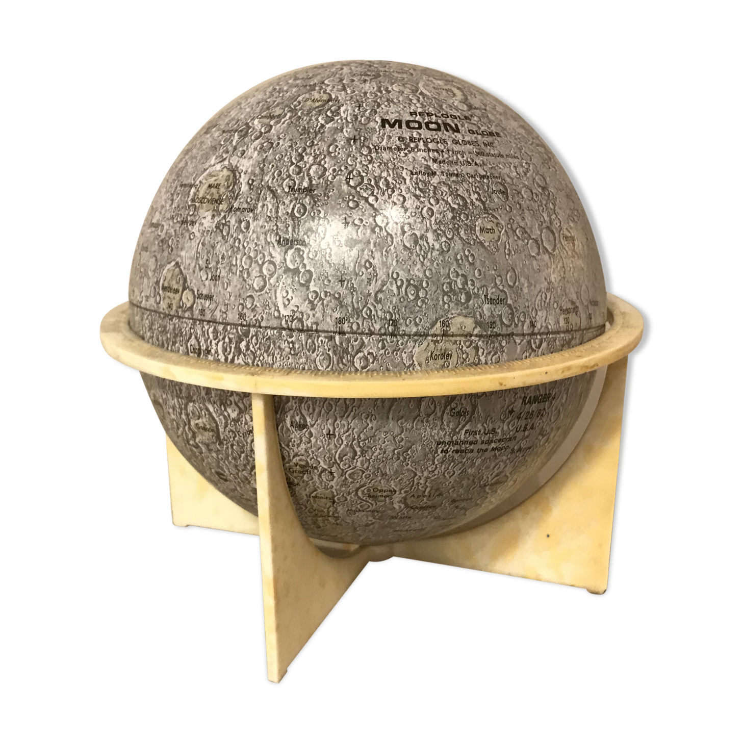 Globe terrestrial moon metal replogle world map 1969