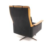 Scandinavian rotating leather armchair, Swivel chair, "Minerva", Torbjørn Afdal, Sweden, 1960