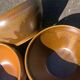 Four Digoin golden sandstone bowls