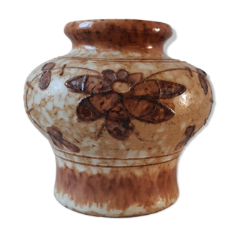 Vase en grès céramique années 60-70 signé