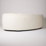 WHITE MOHAIR HALF MOON SOFA