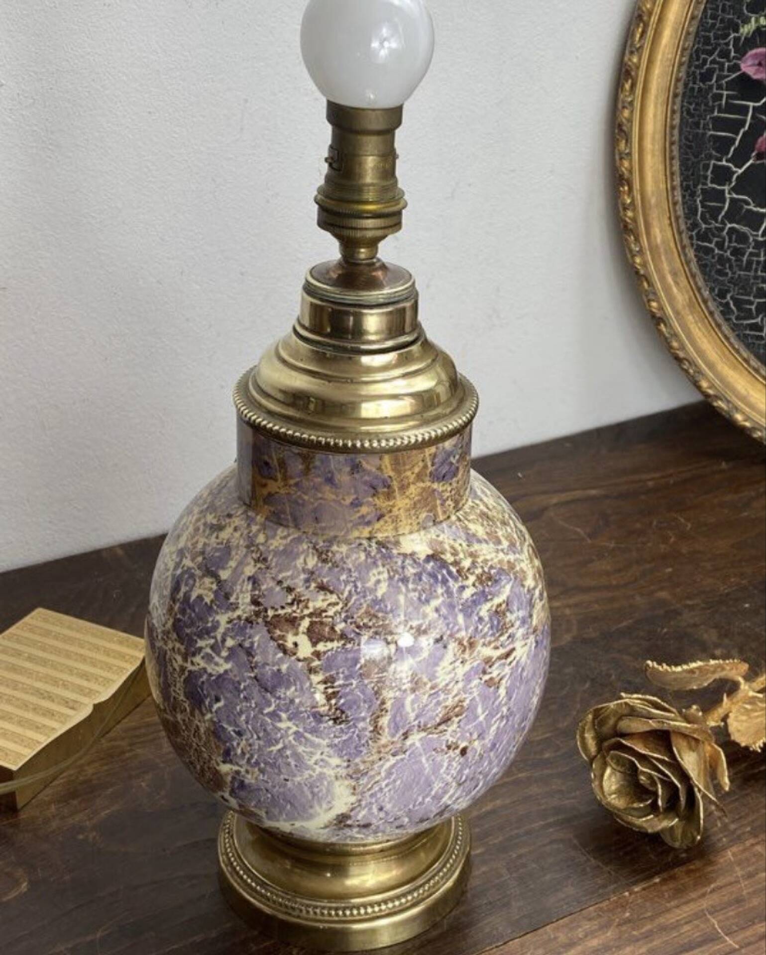 Ceramic and brass lamp