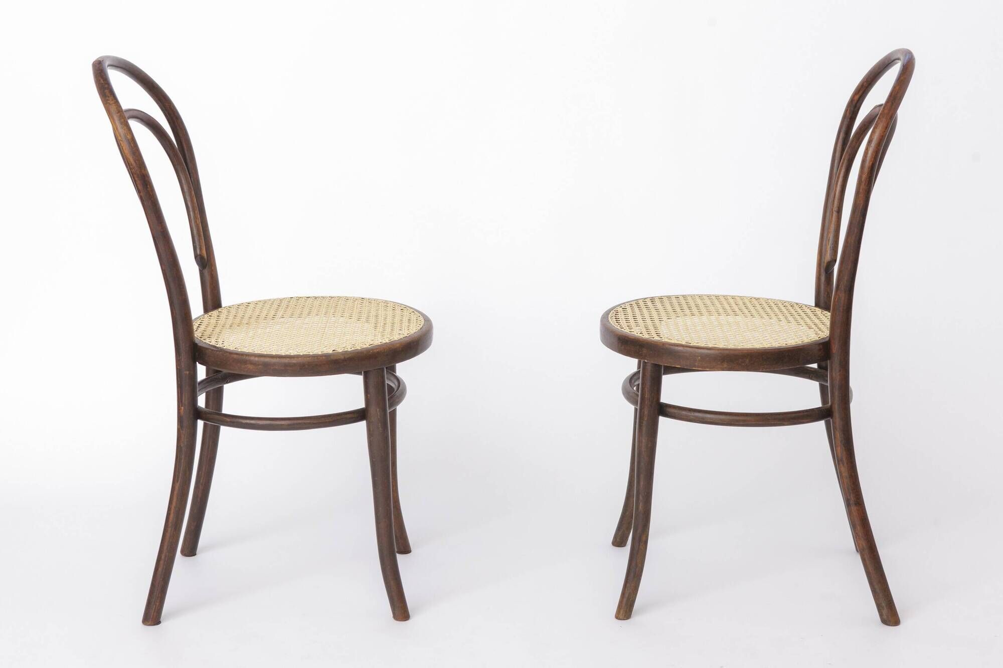 Set of 2 Antique Thonet Bentwood Chairs, Vienna Cafe Chairs, Early 1900s