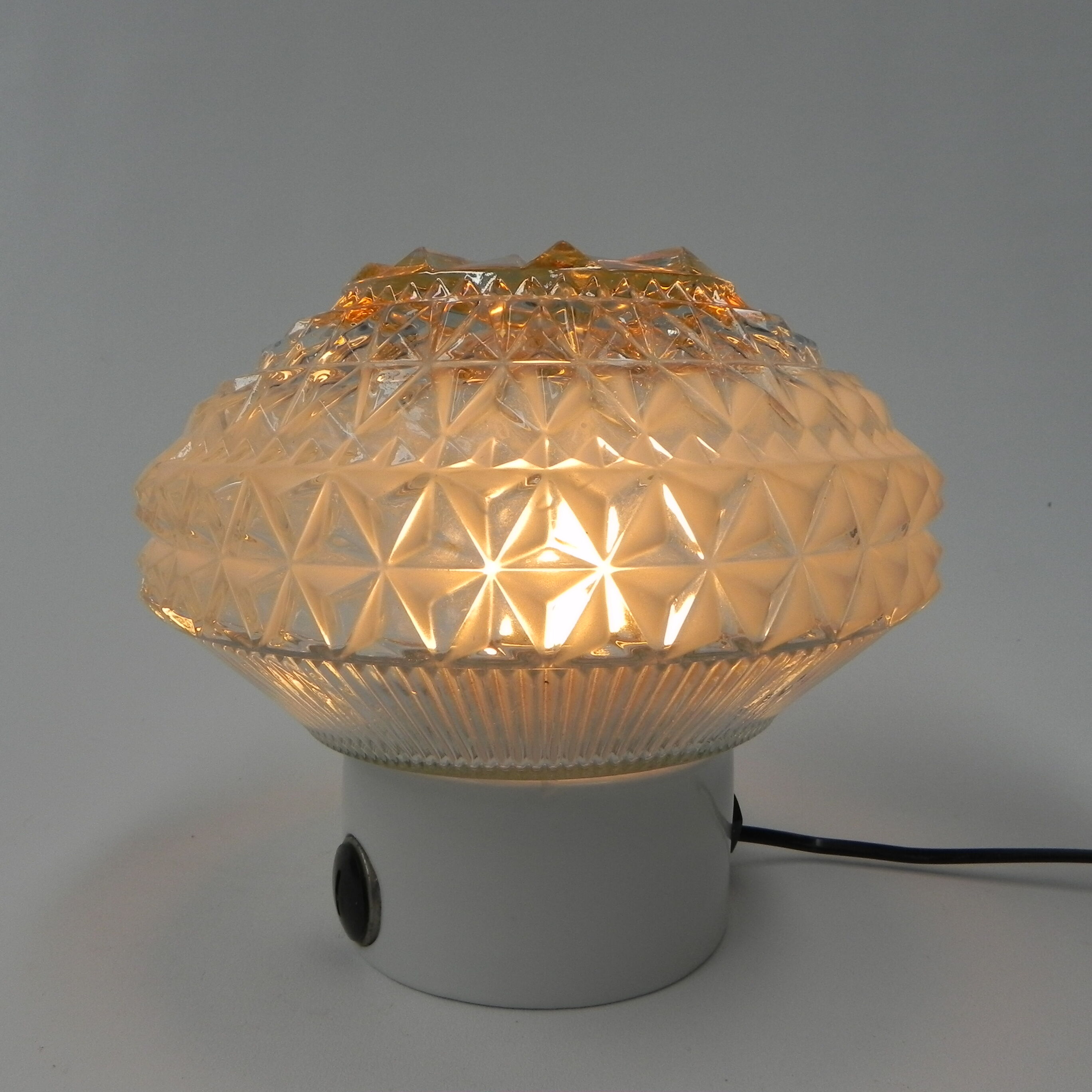 Vintage ceiling lamp with glass shade