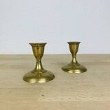 Pair of vintage gilded brass candlesticks