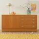 Sideboard by Poul Hundevad, 1960s, oak veneer, yellow Resopal