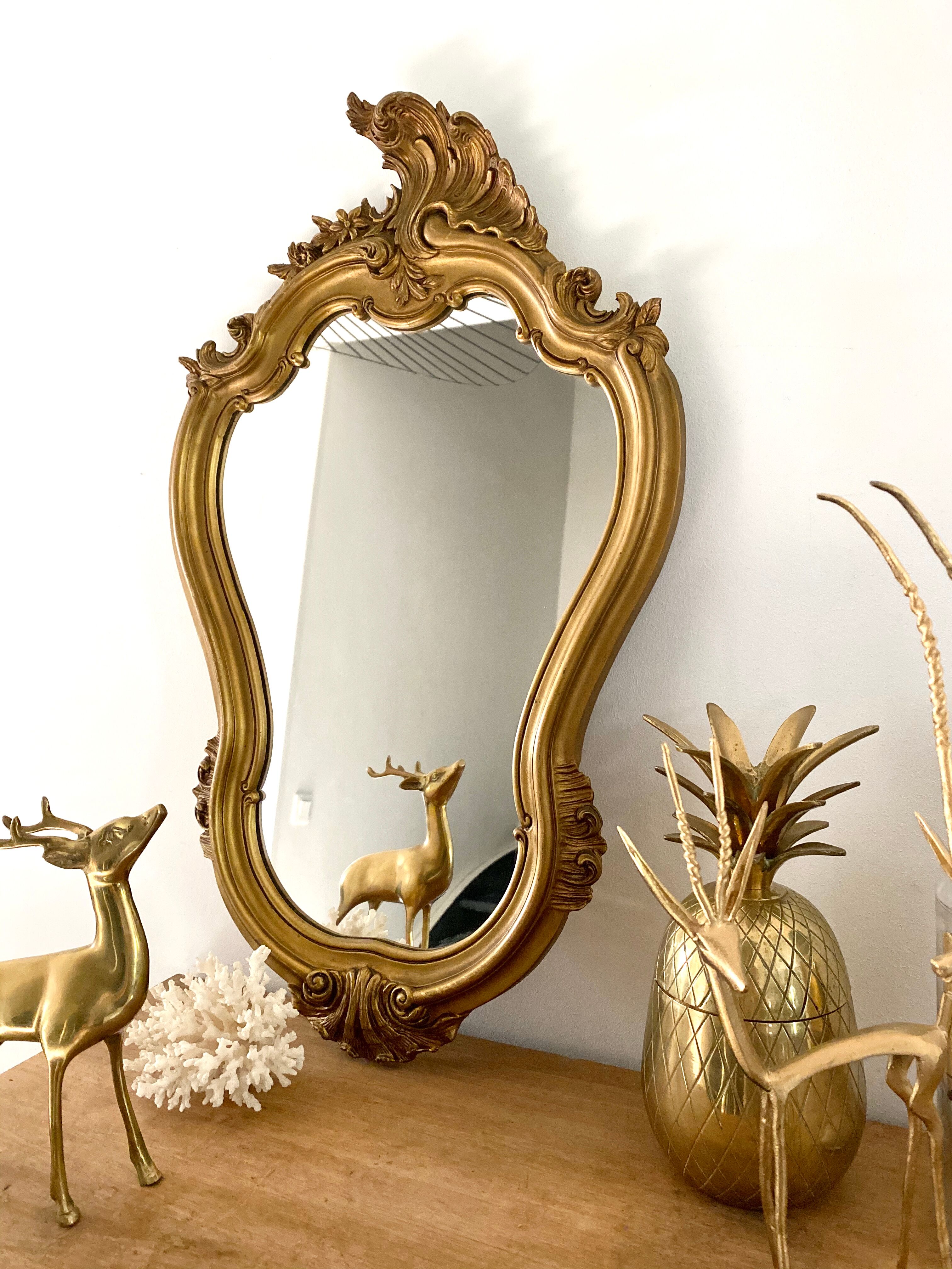 Ancien miroir doré 62x38 cm