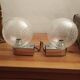 Pair of vintage globe wall lights with bubbled glass by INDA design Space Age