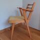 Bridge chair with armrests Scandinavian style yellow skaï