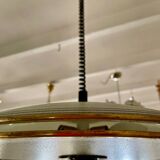 Glass and brass pendant light in the style of Pietro Chiesa, Italy 1970s