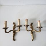 Paire d'appliques en bronze 2 feux -Style baroque