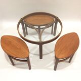 Teak and glass coffee table