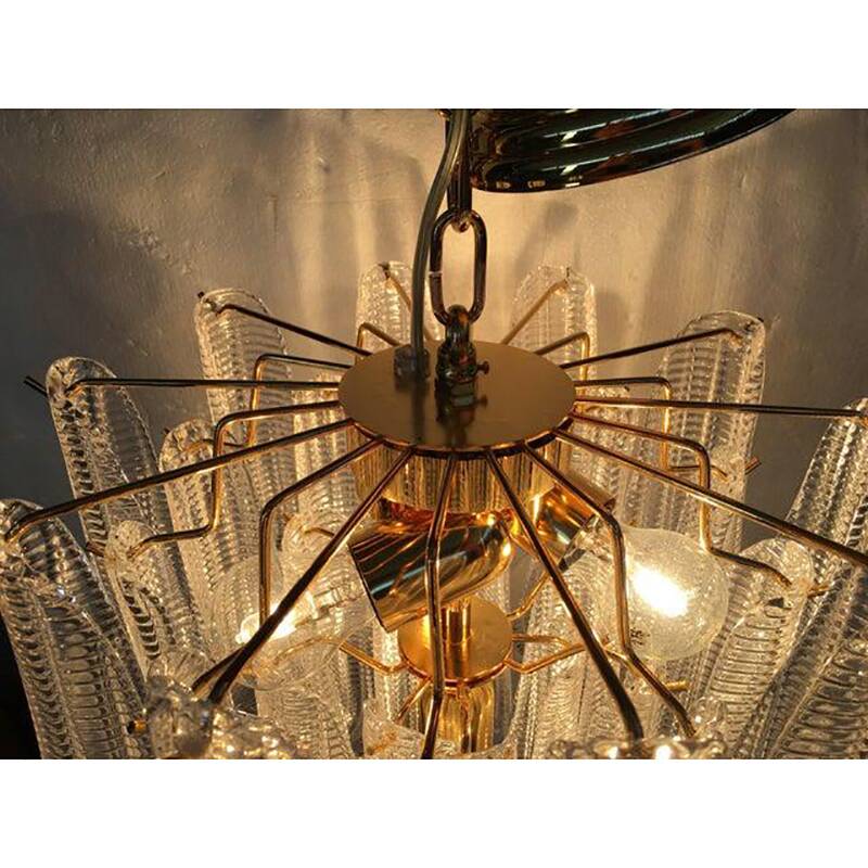 Italian Contemporary Mazzega Style Murano Glass “Saddle” Sputnik Chandelier