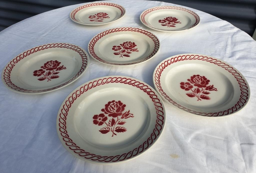 Set 6 plates Gien France Claire