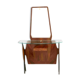 Console d'entrée en hêtre noirci avec miroir, Italie