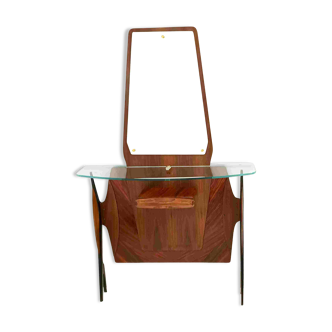 Ebonized Beech Hallway Console with Mirror, Ital