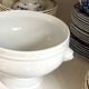 Pillivuyt white porcelain eared salad bowl