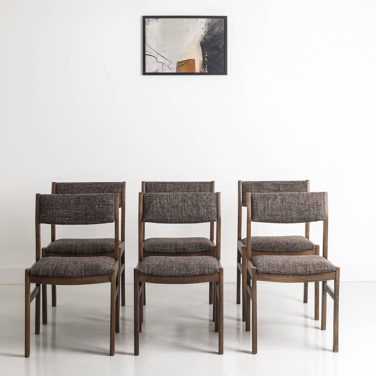 Set of 6 vintage chairs, circa 1970, completely renovated (fabric and structure)