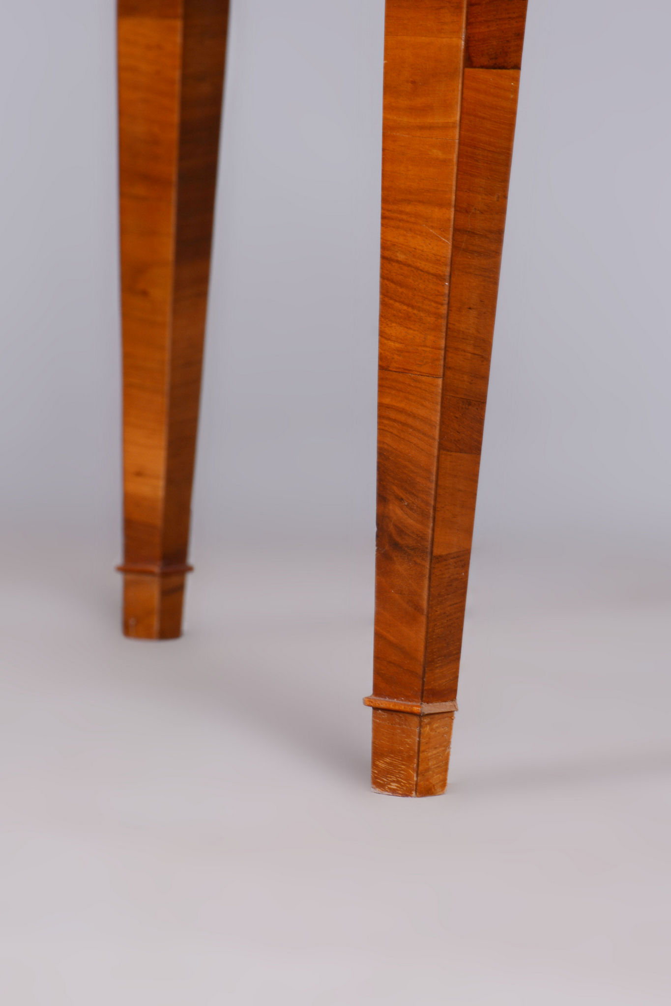 Restored biedermeier walnut writing desk, revived polish, czechia, 1830s