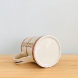 Vintage graphic pitcher in hand-painted ceramic