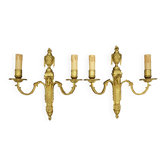 Paire d'appliques tête de bélier en bronze style Louis XVI, XIXe