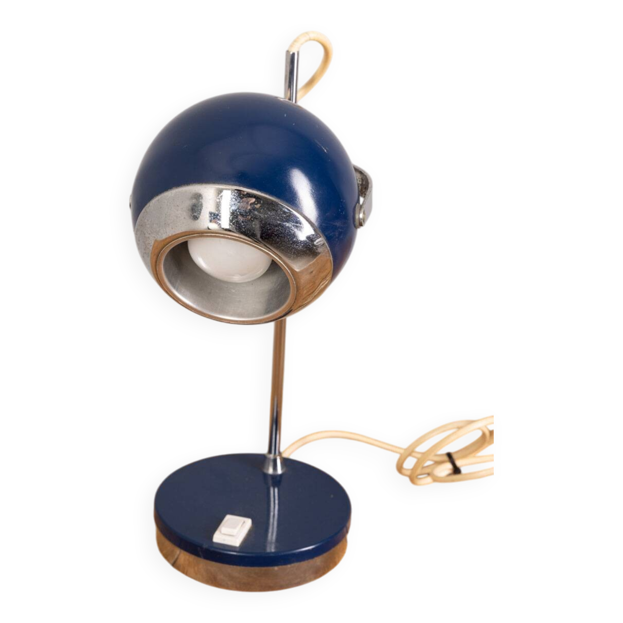 Vintage Blue Table Lamps 70s mod "Eye Ball" Design Goffredo Reggiani