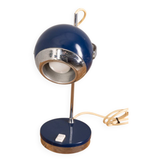 Lampe de table bleue vintage des années 70 mod "Eye Ball" Design Goffredo Reggiani