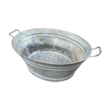 Vintage galvanized zinc basin 65 liters