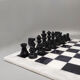 1970s black and white chess set in volterra alabaster handmade made in italy