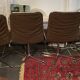 Set of 4 vintage 60s 70s chrome and fabric chairs