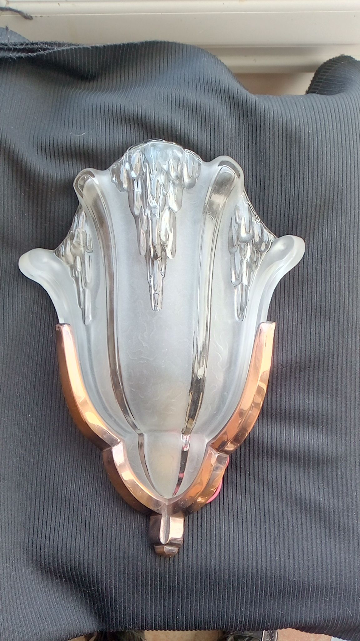 Art Deco Ezan corner wall lamp France by Jean Gauthier