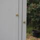 Vintage Parisian wardrobe in sage green – Mirror, hanging space and drawers