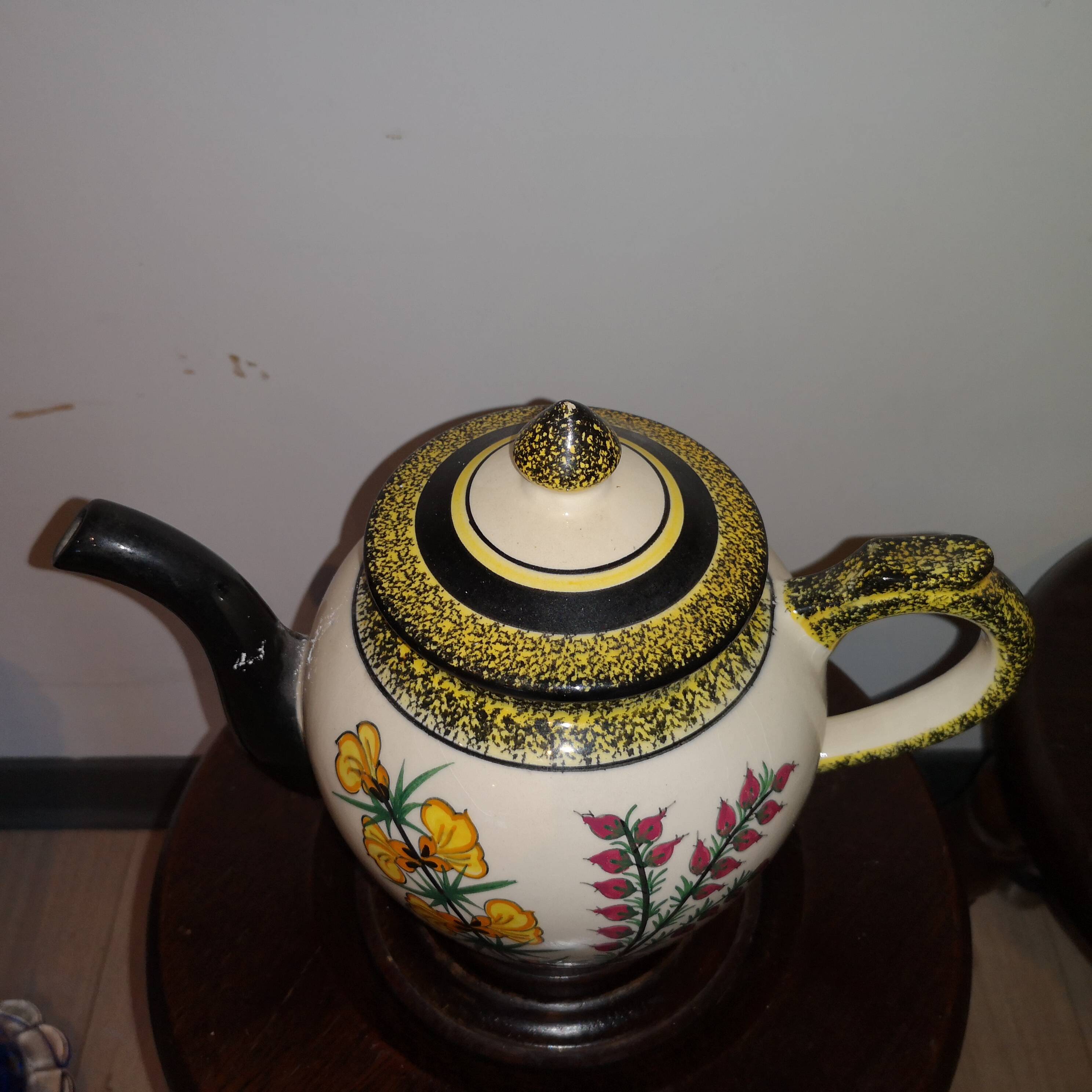 Henriot Quimper France teapot entirely hand decorated Brittany
