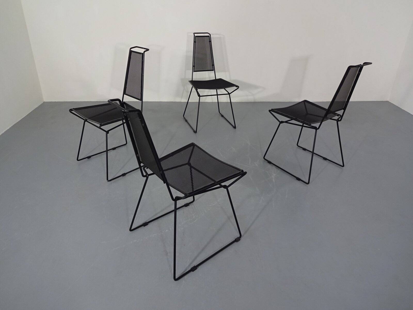 Metal Chairs by Rolf Rahmlow, 1980s, Set of 4