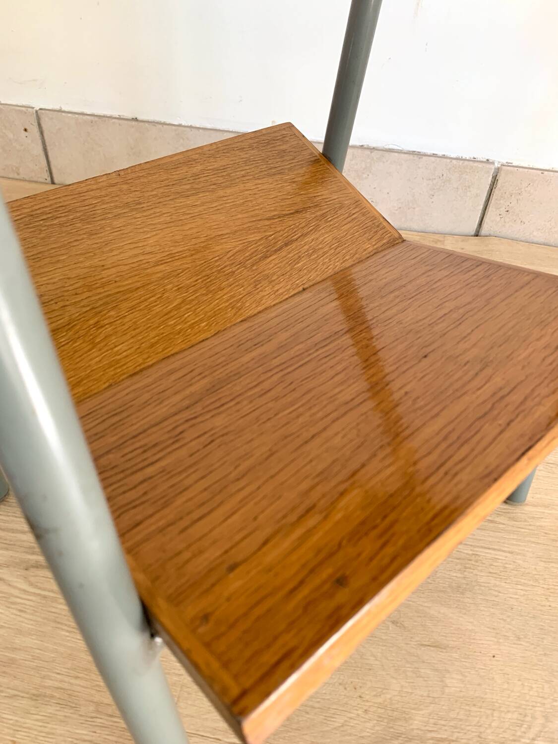 Pair of vintage boarding school bedside tables