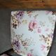 Art Deco chair in wood and white velvet, floral backrest from the 1930s.