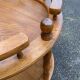 Desserte vintage rond en bois massif chariot à bar