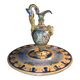 Ewer on base in Nevers earthenware Aintoine Montagnon max diameter 40 cm height 28cm
